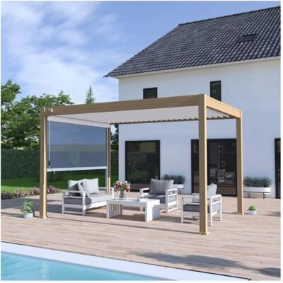 Ombréa - Ombréa 3x4m - effet bois - Pergola bioclimatique - Publicité Ombréa - Ombréa 3x4m - effet bois - Pergola bioclimatique - Publicité