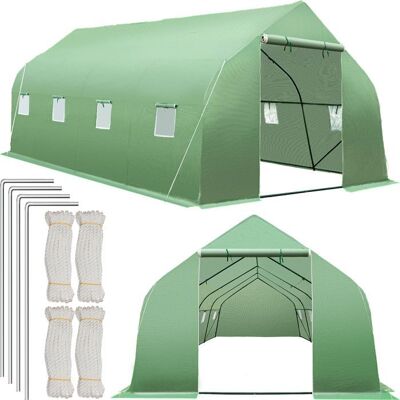 Serre de jardin - TECTAKE - Serre tunnel 18 m² avec 8 fenêtres bâche résistante au gel et aux UV 600 x 300 x 205 cm - Vert Vert - Publicité Serre de jardin - TECTAKE - Serre tunnel 18 m² avec 8 fenêtres bâche résistante au gel et aux UV 600 x 300 x 205 cm - Vert Vert - Publicité
