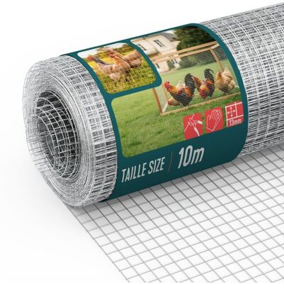 VOUNOT® Grillage soudé galvanisé rouleau 1x10m - Maille 13mm Fil 0.7mm - Treillis et clôture métallique Gris - Publicité VOUNOT® Grillage soudé galvanisé rouleau 1x10m - Maille 13mm Fil 0.7mm - Treillis et clôture métallique Gris - Publicité