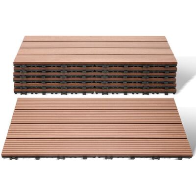 Yaskilosiu Lot de 36 WPC Dalles de terrasse 4 lattes 6 m2 30 x 60 cm Dalles clipsables Composite bois Marron DALLAGE Marron - Publicité Yaskilosiu Lot de 36 WPC Dalles de terrasse 4 lattes 6 m2 30 x 60 cm Dalles clipsables Composite bois Marron DALLAGE Marron - Publicité