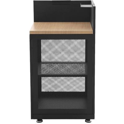 SWEEEK Module dangle de cuisine extérieure acier et décor bois 1 étagère L60cm MILOS Noir - Publicité SWEEEK Module dangle de cuisine extérieure acier et décor bois 1 étagère L60cm MILOS Noir - Publicité