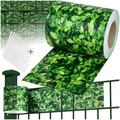 PANNEAU - TECTAKE - Brise Vue Brise Vent Film Anti Regards PVC en Rouleau de 35 m x 19 cm pour Clôture + Fixations - Vert Buis Vert - Publicité PANNEAU - TECTAKE - Brise Vue Brise Vent Film Anti Regards PVC en Rouleau de 35 m x 19 cm pour Clôture + Fixations - Vert Buis Vert - Publicité