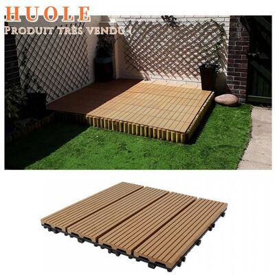 HUOLE - 11 dalles de terrasse en bois démontables de 30 x 30 cm dalles dassemblage DIY pour balcon abricot. Marron - Publicité HUOLE - 11 dalles de terrasse en bois démontables de 30 x 30 cm dalles dassemblage DIY pour balcon abricot. Marron - Publicité