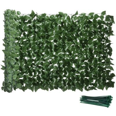 Haie Artificiel Brise-Vue décoration - Outsunny - Rouleau 3L x 1H m Feuillage hêtre réaliste Anti-UV feuilles en soie Vert foncé Vert - Publicité Haie Artificiel Brise-Vue décoration - Outsunny - Rouleau 3L x 1H m Feuillage hêtre réaliste Anti-UV feuilles en soie Vert foncé Vert - Publicité