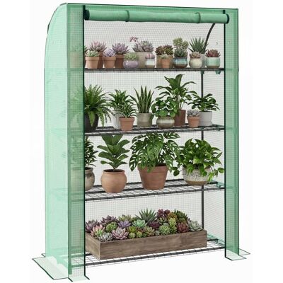 Mini serre de jardin à 4 étages - Outsunny - bâche PE renforcée serre portable porte enroulable et étagères 120 x 50 x 170 cm vert Vert - Publicité Mini serre de jardin à 4 étages - Outsunny - bâche PE renforcée serre portable porte enroulable et étagères 120 x 50 x 170 cm vert Vert - Publicité