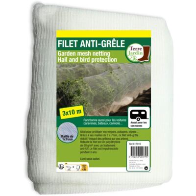 TERRE JARDIN Filet anti oiseaux/grêle 3x10m Blanc - Publicité TERRE JARDIN Filet anti oiseaux/grêle 3x10m Blanc - Publicité