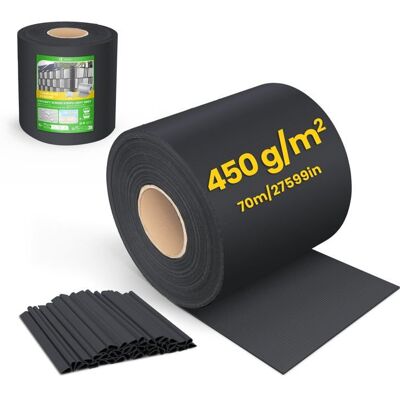VOUNOT Frangivista PVC - Noir - 19cm - 70m - Privacy screen - Publicité VOUNOT Frangivista PVC - Noir - 19cm - 70m - Privacy screen - Publicité