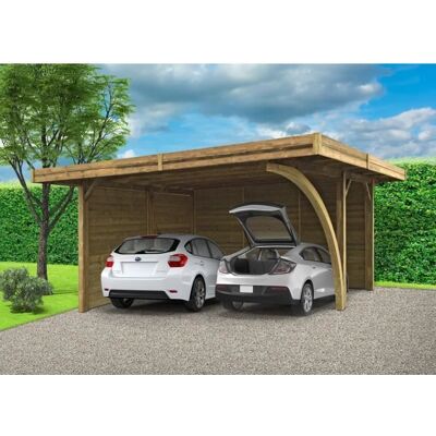 Carport S7758 - Bois traité en autoclave, 5x6m, 2,718m de haut - Publicité Carport S7758 - Bois traité en autoclave, 5x6m, 2,718m de haut - Publicité