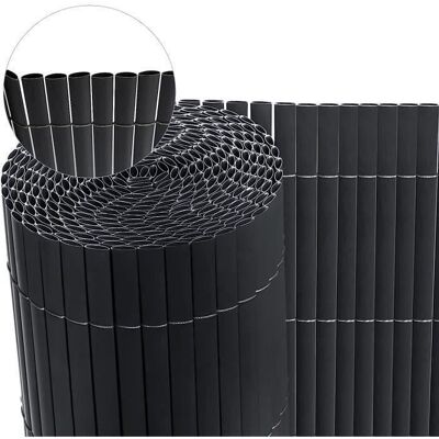 WOLTU Canisse PVC pour jardin balcon terrasse. Balcon clôture brise-vent. Stores Balcon. Brise vue 300x100cm. Gris Gris - Publicité WOLTU Canisse PVC pour jardin balcon terrasse. Balcon clôture brise-vent. Stores Balcon. Brise vue 300x100cm. Gris Gris - Publicité