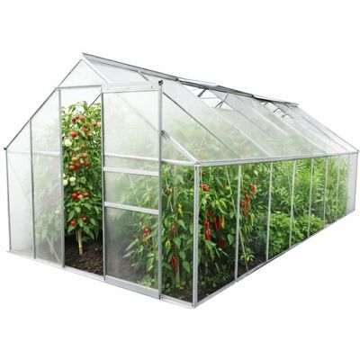 Serre de jardin aluminium polycarbonate 1225 m² TERRE JARDIN - Structure alu inoxydable parois 6 mm anti-UV porte coulissante Blanc - Publicité Serre de jardin aluminium polycarbonate 1225 m² TERRE JARDIN - Structure alu inoxydable parois 6 mm anti-UV porte coulissante Blanc - Publicité