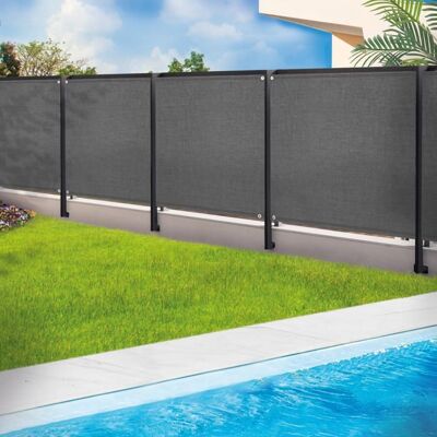 PROBACHE IDMARKET Brise vue renforcé 1 x 10 M gris 220 gr/m² luxe PRO Gris - Publicité PROBACHE IDMARKET Brise vue renforcé 1 x 10 M gris 220 gr/m² luxe PRO Gris - Publicité