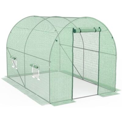 TERRE JARDIN Serre tunnel de jardin 6M² avec bâche renforcée Vert - Publicité TERRE JARDIN Serre tunnel de jardin 6M² avec bâche renforcée Vert - Publicité