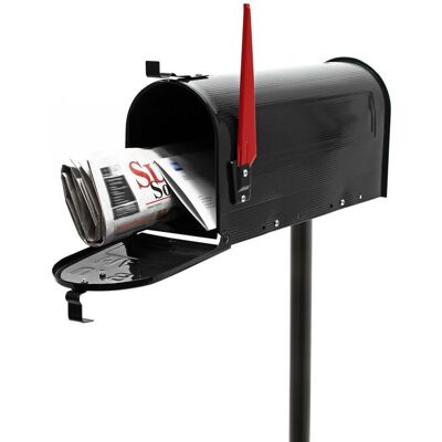 Wiltec Kit Boîte aux lettres américaine et pied de support 180 x 220 x 480 mm Couleur noire Acier galvanisé Boîte postale US Mai Noir - Publicité Wiltec Kit Boîte aux lettres américaine et pied de support 180 x 220 x 480 mm Couleur noire Acier galvanisé Boîte postale US Mai Noir - Publicité