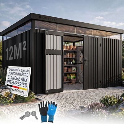 Abri de jardin Juskys Luzern XL – 12 m² – Anthracite. Noir - Publicité Abri de jardin Juskys Luzern XL – 12 m² – Anthracite. Noir - Publicité