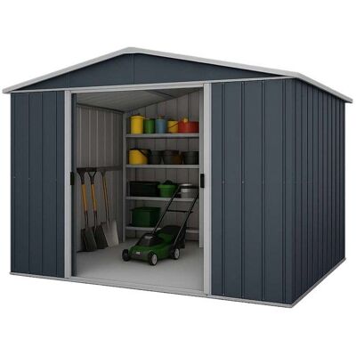 Abri de jardin métal gris 644 m2 Yardmaster + kit dancrage Gris - Publicité Abri de jardin métal gris 644 m2 Yardmaster + kit dancrage Gris - Publicité