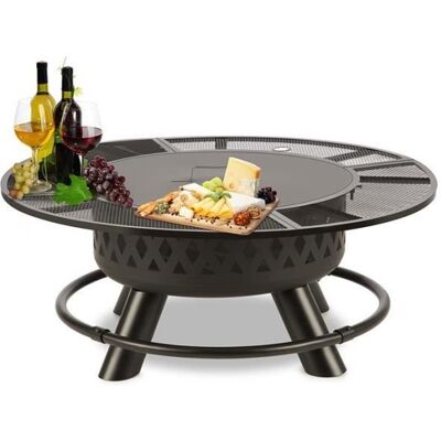 Braséro Blumfeldt Rosario - Feu de camp barbecue et table 3-en-1 pour jardin ou terrasse Noir - Publicité Braséro Blumfeldt Rosario - Feu de camp barbecue et table 3-en-1 pour jardin ou terrasse Noir - Publicité
