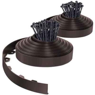 VOUNOT® Bordure de jardin flexible en PVC - 40 m x H 5 cm Marron - 80 piquets - Résistante aux intempéries Marron - Publicité VOUNOT® Bordure de jardin flexible en PVC - 40 m x H 5 cm Marron - 80 piquets - Résistante aux intempéries Marron - Publicité