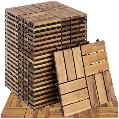 Dalles de terrasse - TECTAKE - Lot de 20 dalles de terrasse TABULA en bois 12 lames 31 x 31 x 22 cm - Marron Marron - Publicité Dalles de terrasse - TECTAKE - Lot de 20 dalles de terrasse TABULA en bois 12 lames 31 x 31 x 22 cm - Marron Marron - Publicité