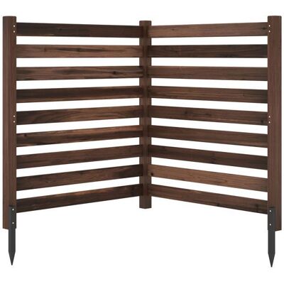 2 Panneaux Clôture de Jardin Modulable 99x99x107CM COSTWAY-en Bois de Sapin à Lattes avec Piquets-Cache PoubelleClimatiseur-Marron - Publicité 2 Panneaux Clôture de Jardin Modulable 99x99x107CM COSTWAY-en Bois de Sapin à Lattes avec Piquets-Cache PoubelleClimatiseur-Marron - Publicité