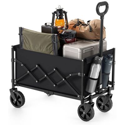 Brouette - SONGMICS - Chariot de Transport Pliable - 4 Roues Renforcées dont 2 Roues Universelles Noir dEncre Noir - Publicité Brouette - SONGMICS - Chariot de Transport Pliable - 4 Roues Renforcées dont 2 Roues Universelles Noir dEncre Noir - Publicité