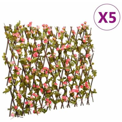 Treillis de lierre artificiel vidaXL extensible - Rose foncé - Publicité Treillis de lierre artificiel vidaXL extensible - Rose foncé - Publicité