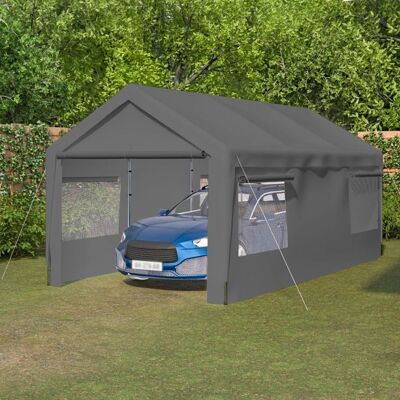 VVBV Tente de Garage Carport 3x6m Gris Hivernale avec Fenêtres Enroulables Parois Amovibles Tente de Stockage pour Auto SUV Bateau Gris - Publicité VVBV Tente de Garage Carport 3x6m Gris Hivernale avec Fenêtres Enroulables Parois Amovibles Tente de Stockage pour Auto SUV Bateau Gris - Publicité