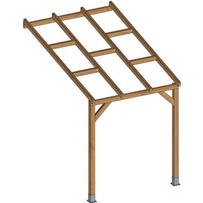 CHALET & JARDIN Pergola bois sans toit 3x2m Marron - Publicité CHALET & JARDIN Pergola bois sans toit 3x2m Marron - Publicité