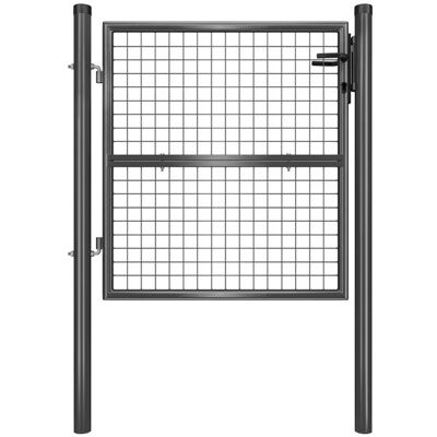 SONGMICS Portillon de Jardin Grillagé en Acier Galvanisé Clôture avec Serrure Porte 106 x 100 cm (L x H) Tube Rond Gris Gris - Publicité SONGMICS Portillon de Jardin Grillagé en Acier Galvanisé Clôture avec Serrure Porte 106 x 100 cm (L x H) Tube Rond Gris Gris - Publicité