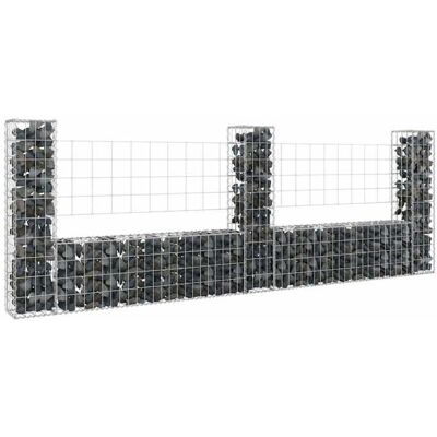 vidaXL Panier à gabions en U avec 3 poteaux - Mur de jardin - Publicité vidaXL Panier à gabions en U avec 3 poteaux - Mur de jardin - Publicité