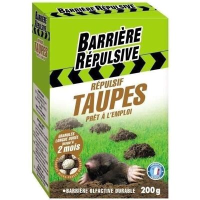 Répulsif Taupes - Granulés prêts à lemploi 200 g - Barrière olfactive durable jusquà 2 mois - BARRIERE REPULSIVE - Publicité Répulsif Taupes - Granulés prêts à lemploi 200 g - Barrière olfactive durable jusquà 2 mois - BARRIERE REPULSIVE - Publicité