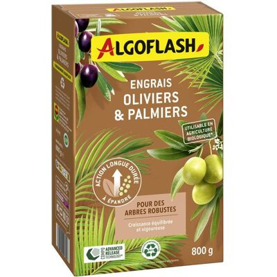 Engrais Oliviers & palmiers - Croissance équilibrée et vigoureuse - 800 g - UAB - ALGOFLASH - Publicité Engrais Oliviers & palmiers - Croissance équilibrée et vigoureuse - 800 g - UAB - ALGOFLASH - Publicité