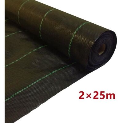 Toile de paillagetissu de contrôle des mauvaises herbescouvre-sol membrane paysage paillis jardin2×25mNoir Noir - Publicité Toile de paillagetissu de contrôle des mauvaises herbescouvre-sol membrane paysage paillis jardin2×25mNoir Noir - Publicité