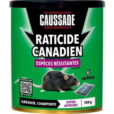 Raticide canadien - CAUSSADE - CARBF150 - Anti rats - 6 sachets céréales - 150g - Publicité Raticide canadien - CAUSSADE - CARBF150 - Anti rats - 6 sachets céréales - 150g - Publicité