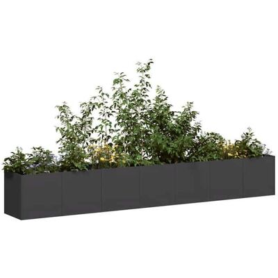 vidaXL Jardinière noir 280x40x40 cm acier laminé à froid pot de fleurs support de plantes lit surélevé support de 860689 Noir - Publicité vidaXL Jardinière noir 280x40x40 cm acier laminé à froid pot de fleurs support de plantes lit surélevé support de 860689 Noir - Publicité