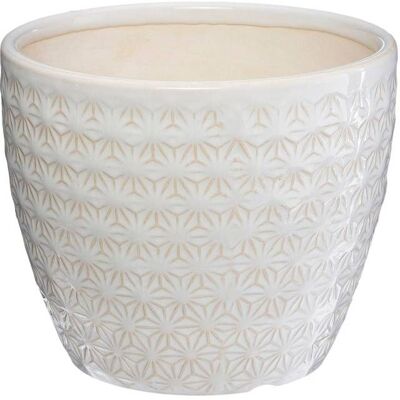 Pot en céramique Atmosphera - Blanc - D.14 cm - Décor intérieur & balcon - Publicité Pot en céramique Atmosphera - Blanc - D.14 cm - Décor intérieur & balcon - Publicité
