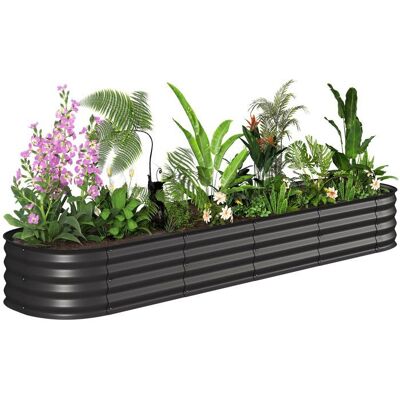 Carré potager de jardin - Outsunny - jardinière surélevée modulable acier fleurs herbes - acier - 240x62x30cm - noir Noir - Publicité Carré potager de jardin - Outsunny - jardinière surélevée modulable acier fleurs herbes - acier - 240x62x30cm - noir Noir - Publicité