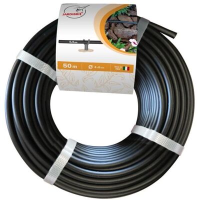 JARDIBRIC Tuyau micro conduit - Ø 4 x 6 mm - Débit 1 6 bars - 50 m - Noir - Arrosage précis - Matériaux durables - Publicité JARDIBRIC Tuyau micro conduit - Ø 4 x 6 mm - Débit 1 6 bars - 50 m - Noir - Arrosage précis - Matériaux durables - Publicité