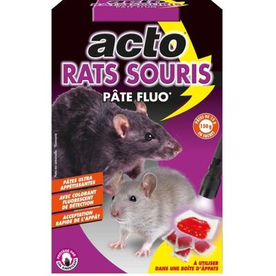 Pâte appât fluorescente rats souris - ACTO - Publicité Pâte appât fluorescente rats souris - ACTO - Publicité