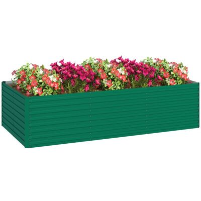 Jardinière surélevée galvanisée rectangulaire - Outsunny - fond ouvert - 240 x 120 x 60cm - vert Vert - Publicité Jardinière surélevée galvanisée rectangulaire - Outsunny - fond ouvert - 240 x 120 x 60cm - vert Vert - Publicité