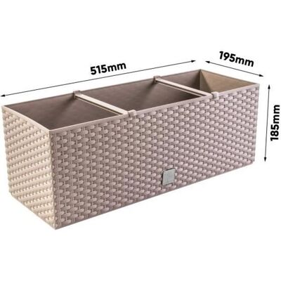 PROSPERPLAST Jardinière rectangulière mocca arrosage automatique 17l. Marron - Publicité PROSPERPLAST Jardinière rectangulière mocca arrosage automatique 17l. Marron - Publicité