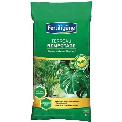 FERTILIGÈNE Terreau rempotage plante verte et fleuries - FERTILIGENE - Sac de 6L Blanc - Publicité FERTILIGÈNE Terreau rempotage plante verte et fleuries - FERTILIGENE - Sac de 6L Blanc - Publicité