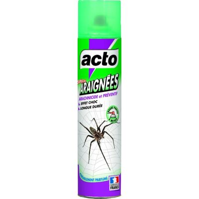 Insecticide araignées - ACTO - Aérosol Longue Portée - Portée environ 3 mètres - Effet choc immédiat - Action longue 8 à 10 semaines - Publicité Insecticide araignées - ACTO - Aérosol Longue Portée - Portée environ 3 mètres - Effet choc immédiat - Action longue 8 à 10 semaines - Publicité