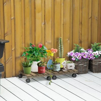Generic Supports Plantes Carrés à Roulettes Bois Marron 2pcs pour Jardin Marron - Publicité Generic Supports Plantes Carrés à Roulettes Bois Marron 2pcs pour Jardin Marron - Publicité
