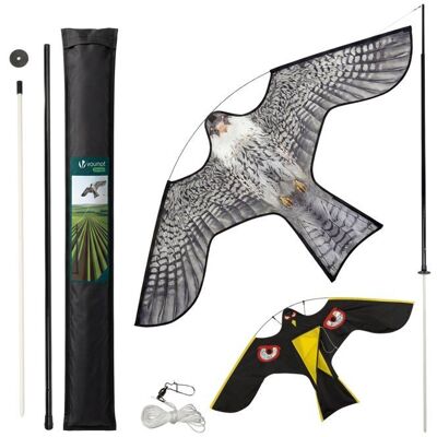 VOUNOT® Lot de 2 Cerf volant anti oiseaux effaroucheur avec mat Faucon modele A et G - Publicité VOUNOT® Lot de 2 Cerf volant anti oiseaux effaroucheur avec mat Faucon modele A et G - Publicité