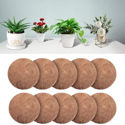 GH 10pcs Tapis de Noix de Coco Disque paillis Pot Tapis de Protection des Plantes pour Le Jardin de lhôtel à la Maison (40 cm) Marron - Publicité GH 10pcs Tapis de Noix de Coco Disque paillis Pot Tapis de Protection des Plantes pour Le Jardin de lhôtel à la Maison (40 cm) Marron - Publicité