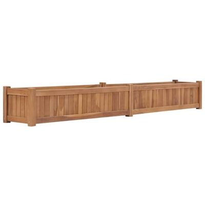 HELLOSHOP26 Jardinière bac lit surélevé plantes fleurs terrasse jardin 200 x 30 x 25 cm bois de teck solide marron 02_0039222 Marron - Publicité HELLOSHOP26 Jardinière bac lit surélevé plantes fleurs terrasse jardin 200 x 30 x 25 cm bois de teck solide marron 02_0039222 Marron - Publicité