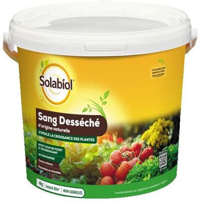 SOLABIOL Engrais Sang Déséché - 4kg - Jusquà 80m² - Action Coup De Fouet - 100% Sang Désséché - Effet Reverdissant - Publicité SOLABIOL Engrais Sang Déséché - 4kg - Jusquà 80m² - Action Coup De Fouet - 100% Sang Désséché - Effet Reverdissant - Publicité