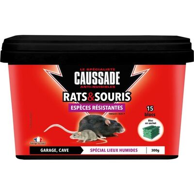 CAUSSADE Anti Rats & Souris 15 Blocs Lieux Humides Garage Cave 300g Espèces résistantes - CARSBLBF300 - Publicité CAUSSADE Anti Rats & Souris 15 Blocs Lieux Humides Garage Cave 300g Espèces résistantes - CARSBLBF300 - Publicité