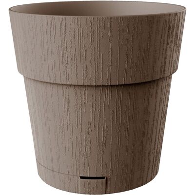 STEFANPLAST Pot de fleur ETHICA - 2 L - 40 x h39 cm - Avec réserve deau - Taupe Marron - Publicité STEFANPLAST Pot de fleur ETHICA - 2 L - 40 x h39 cm - Avec réserve deau - Taupe Marron - Publicité