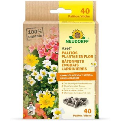 Neudorff Azet Bâtonnets Engrais Jardinières – Floraison abondante avec mycorhizes effet longue durée 3 mois 40 bâtonnets - Publicité Neudorff Azet Bâtonnets Engrais Jardinières – Floraison abondante avec mycorhizes effet longue durée 3 mois 40 bâtonnets - Publicité